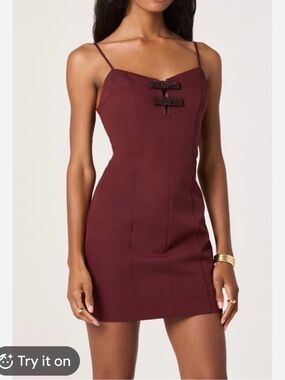 Astr Burgundy Spaghetti-Strap Bodycon Mini Dress